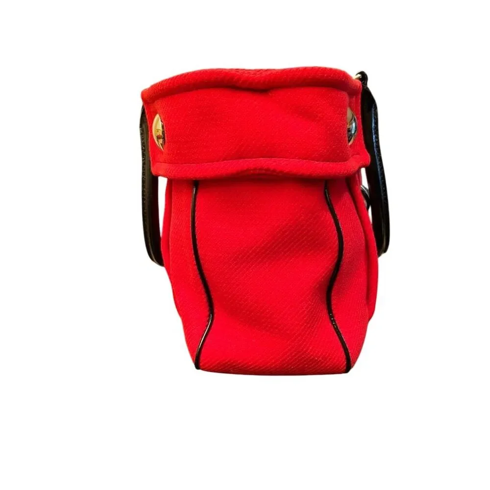 Kate Spade Red Wool Shoulder Bag Women's Handbag Gold Accents